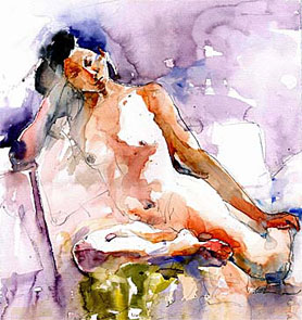 Nude in Violet Light